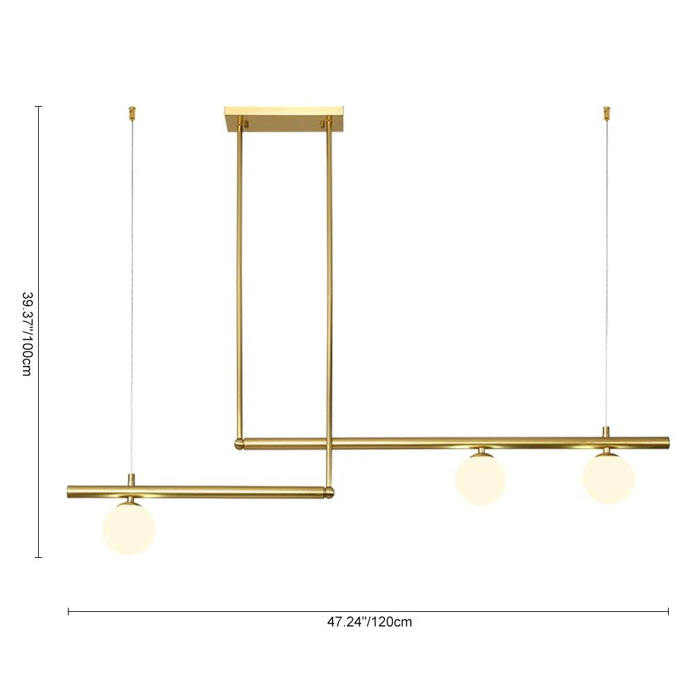 Kitchen Island Glass Globe Linear Chandelier - Image 10