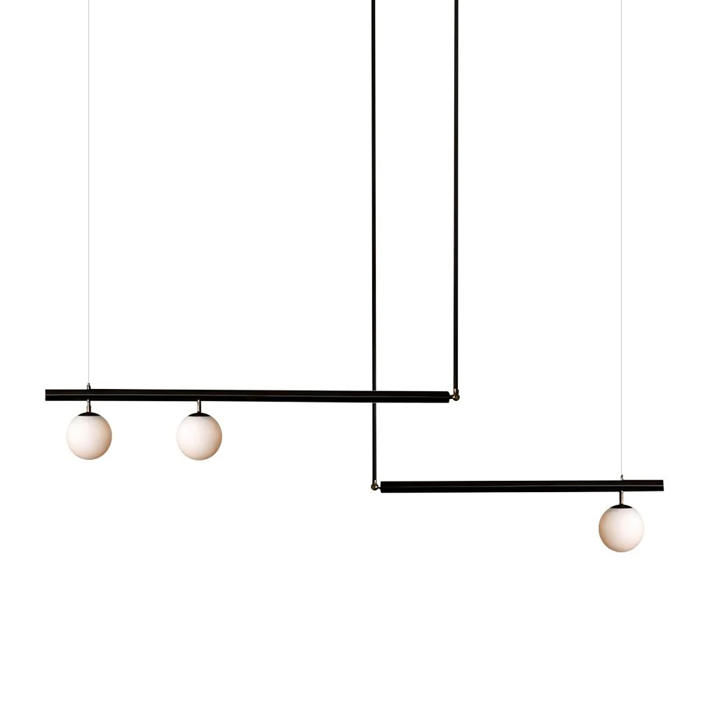 Kitchen Island Glass Globe Linear Chandelier - Image 5
