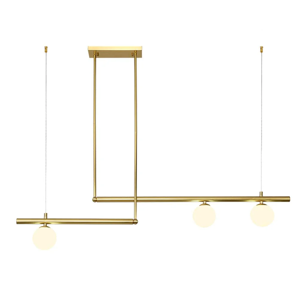 Kitchen Island Glass Globe Linear Chandelier - Image 6