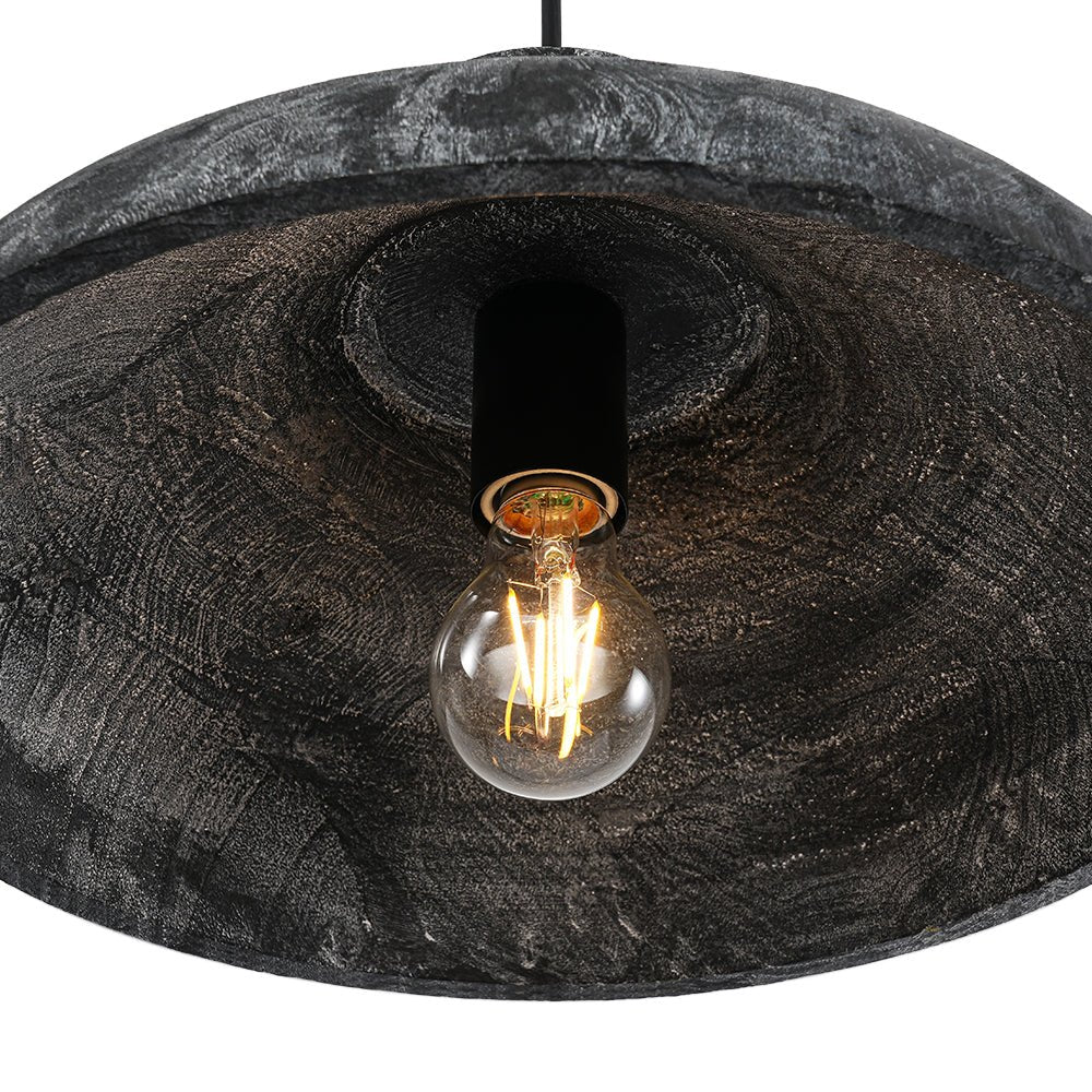 Limed Style Dome Distressed Wooden Single Pendant - Image 12