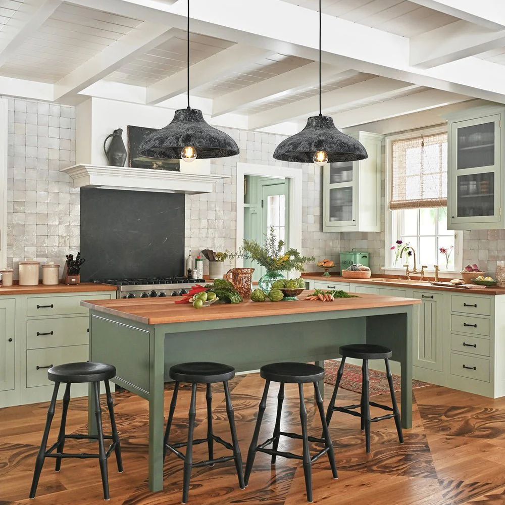 Limed Style Dome Distressed Wooden Single Pendant - Image 2