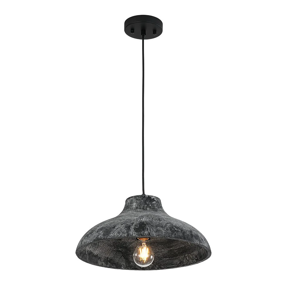 Limed Style Dome Distressed Wooden Single Pendant - Image 4