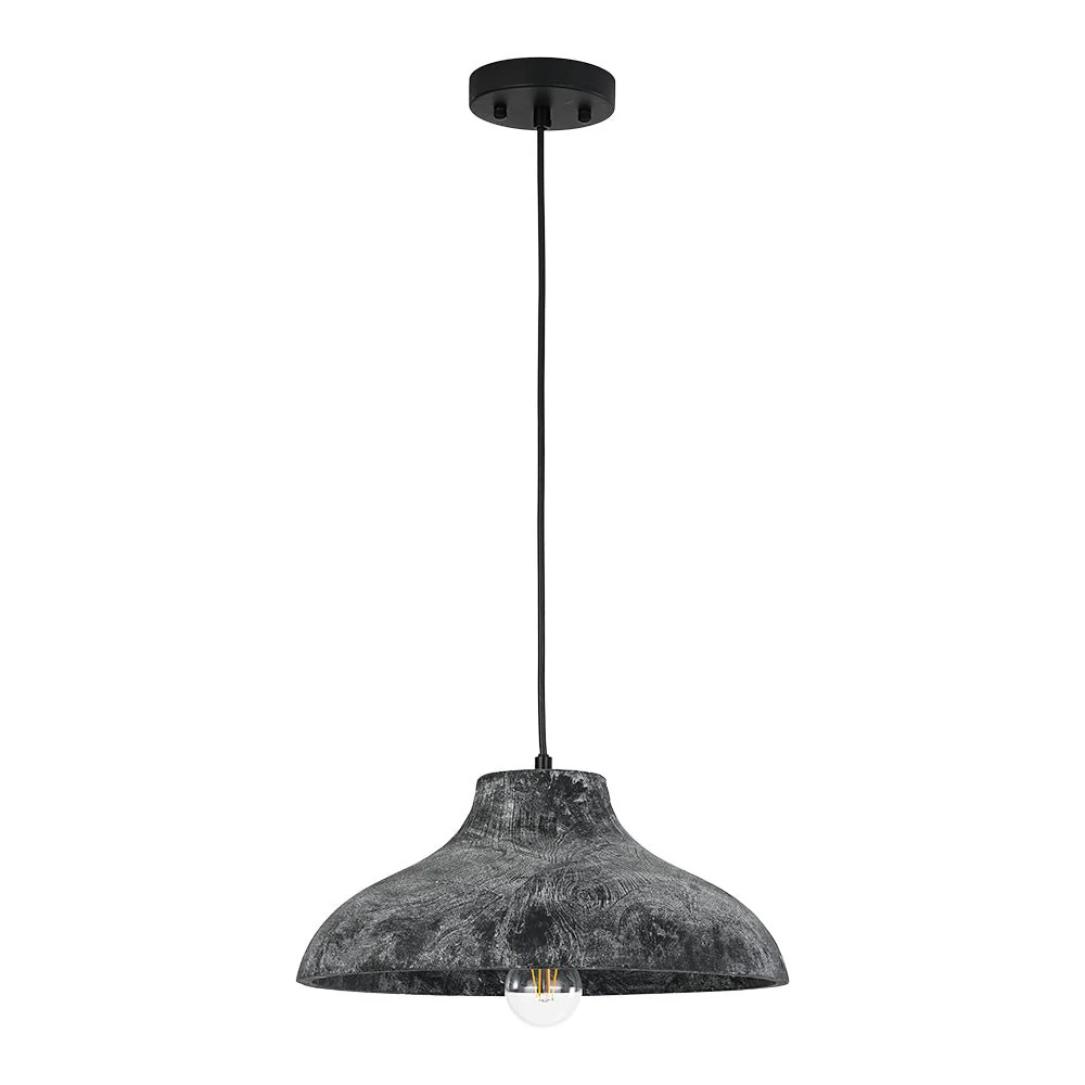 Limed Style Dome Distressed Wooden Single Pendant - Image 7