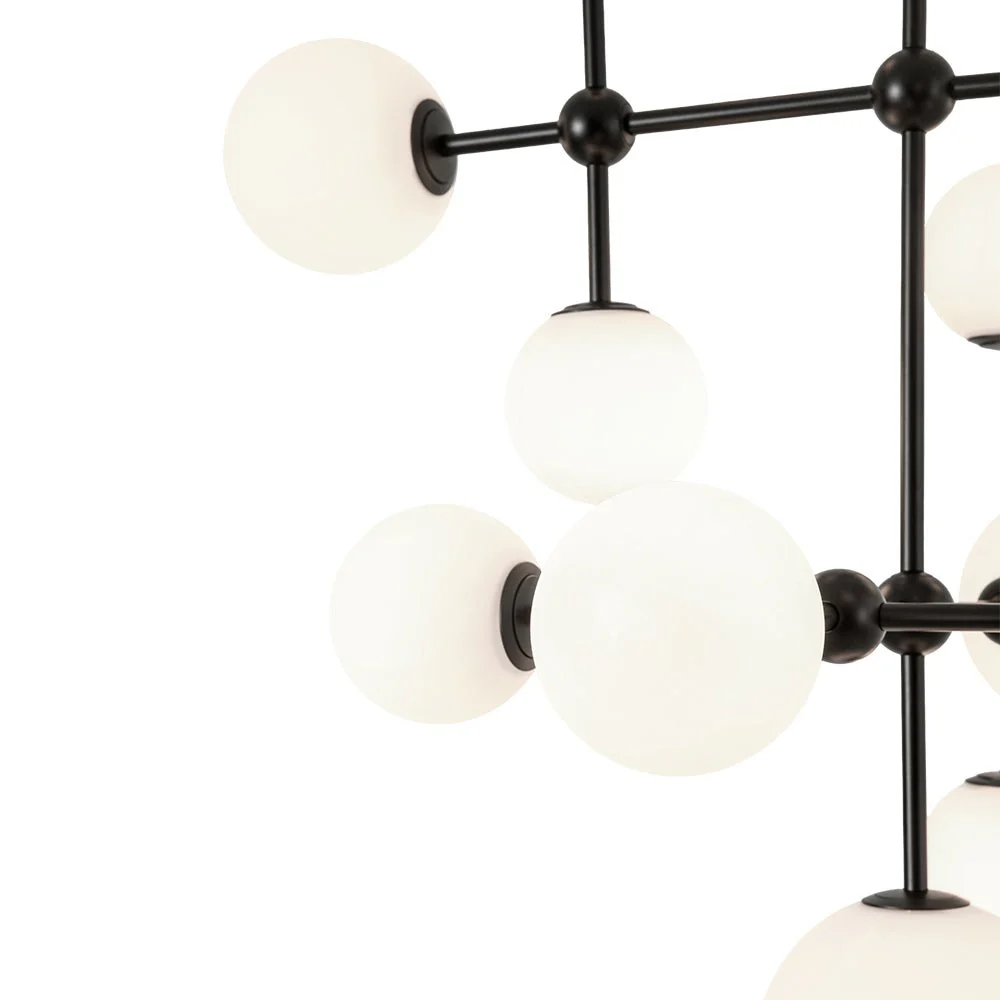 Luminous Opal Glass Globe Geometric Bubble Chandelier - Image 11