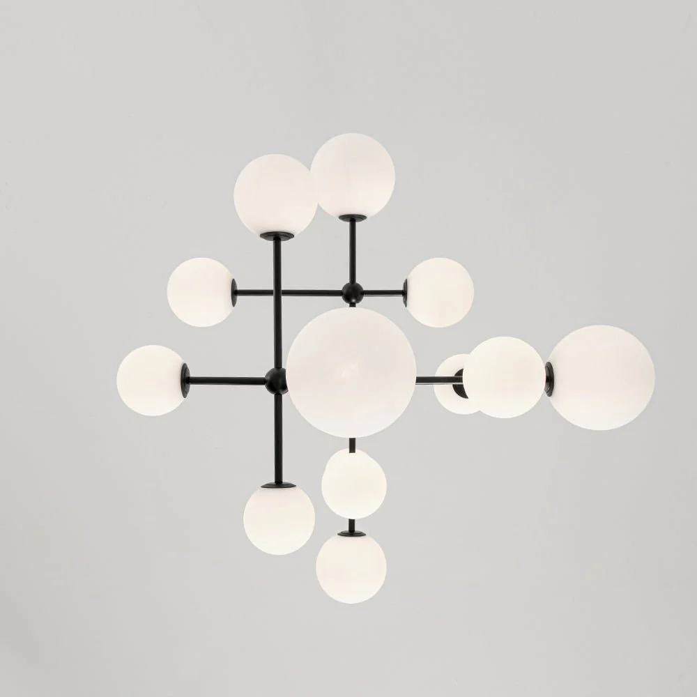 Luminous Opal Glass Globe Geometric Bubble Chandelier - Image 15