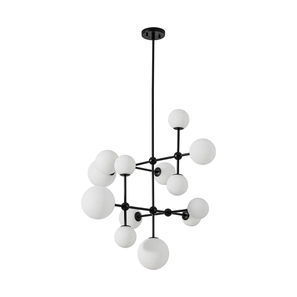 Luminous Opal Glass Globe Geometric Bubble Chandelier - Image 4