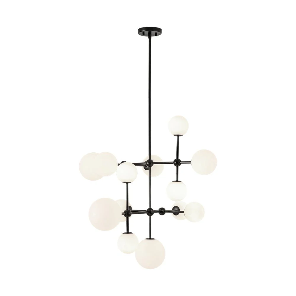 Luminous Opal Glass Globe Geometric Bubble Chandelier - Image 5