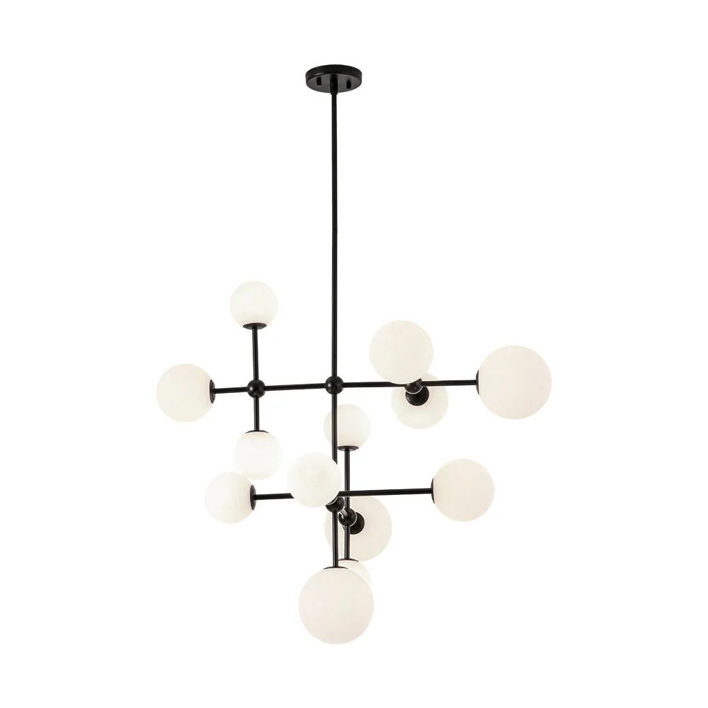 Luminous Opal Glass Globe Geometric Bubble Chandelier - Image 7