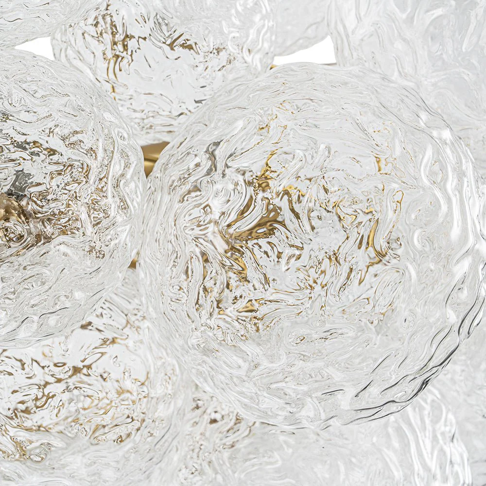 Luxe Large Cluster Rippled Glass Globe Round Bubble Chandelier - Image 15