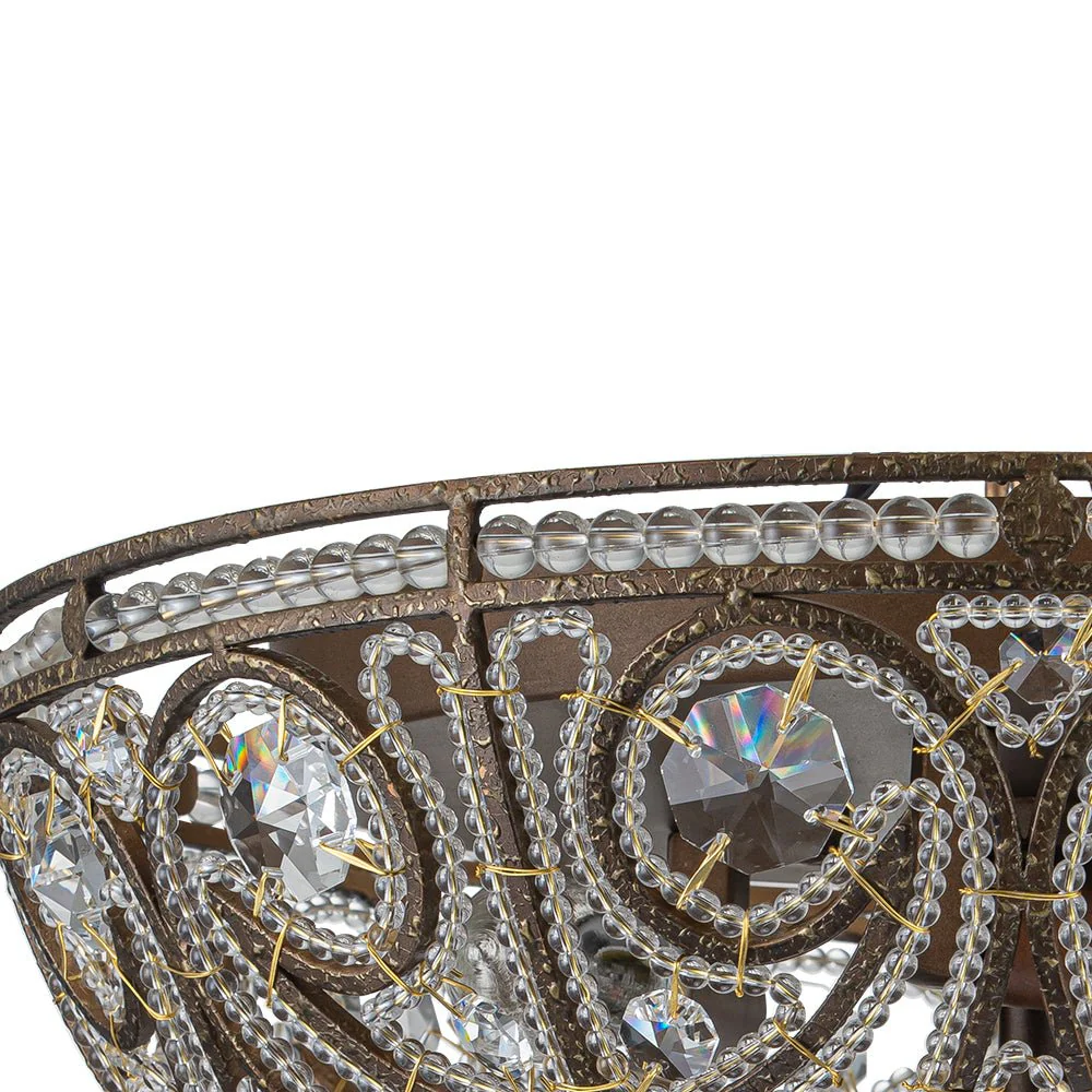 Luxe Moroccan Antique Bronze Crystal Ceiling Light - Image 12