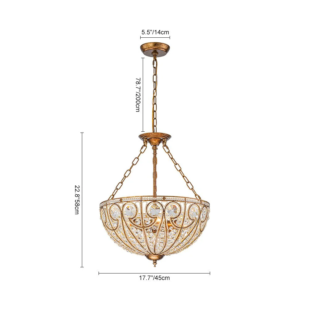 Luxe Moroccan Antique Bronze Crystal Round Cage Chandelier - Image 11