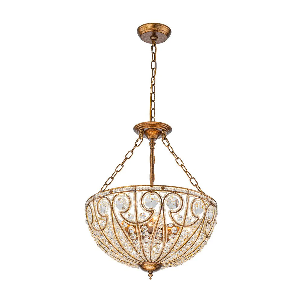 Luxe Moroccan Antique Bronze Crystal Round Cage Chandelier - Image 8