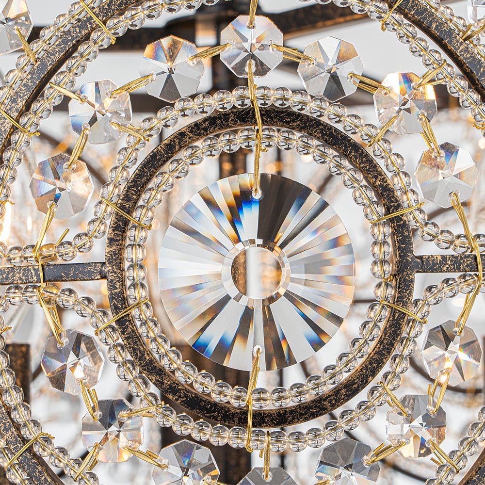 Luxe Moroccan Antique Crystal Drum Semi Flush Mount - Image 16