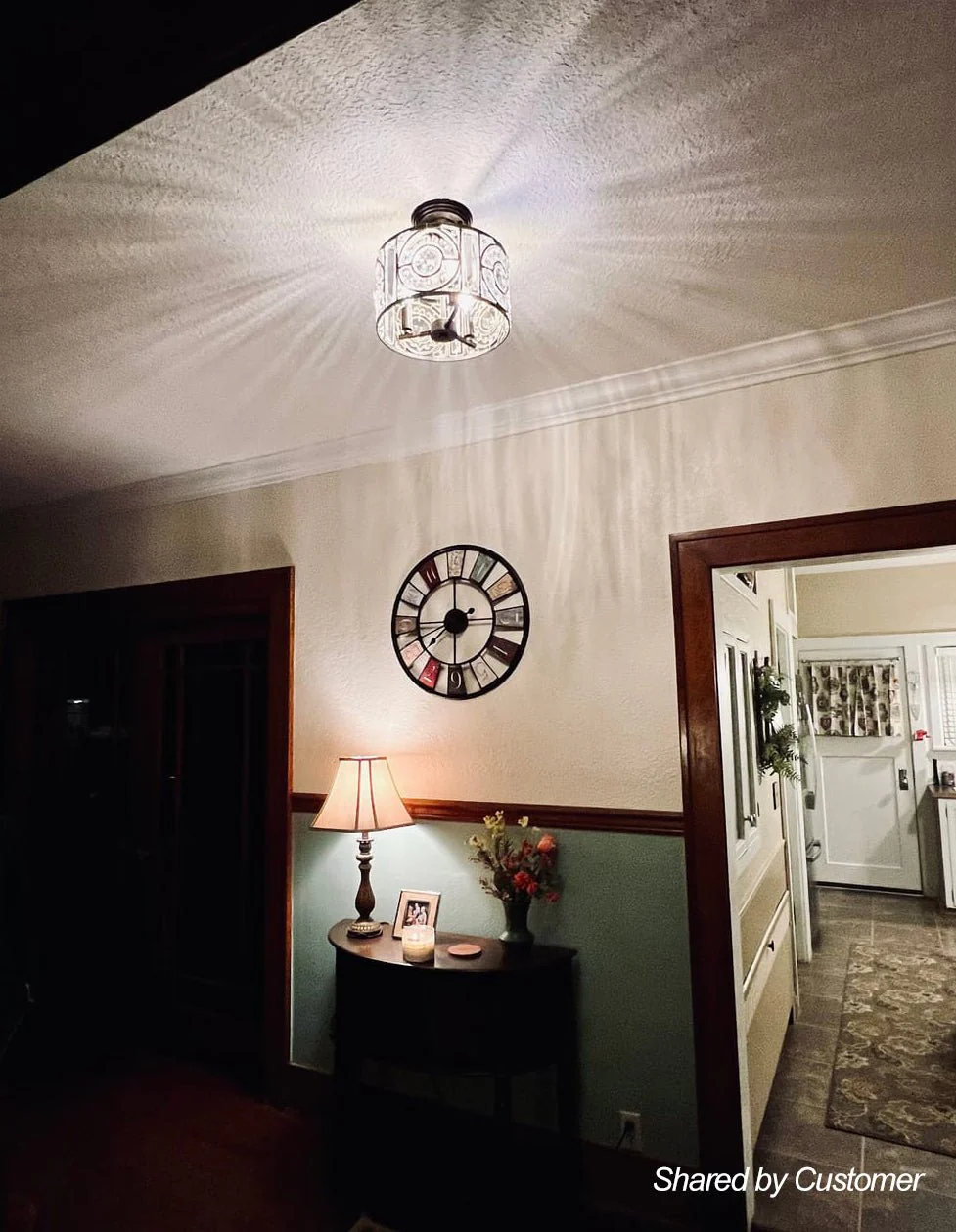 Luxe Moroccan Antique Crystal Drum Semi Flush Mount - Image 5