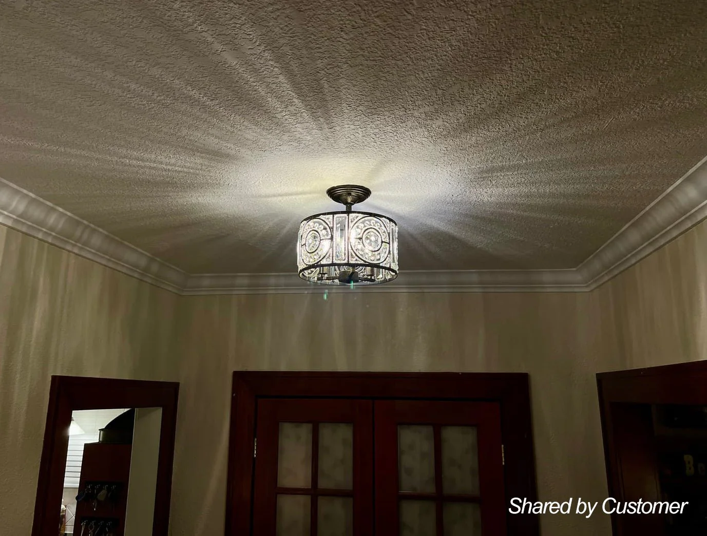Luxe Moroccan Antique Crystal Drum Semi Flush Mount - Image 6
