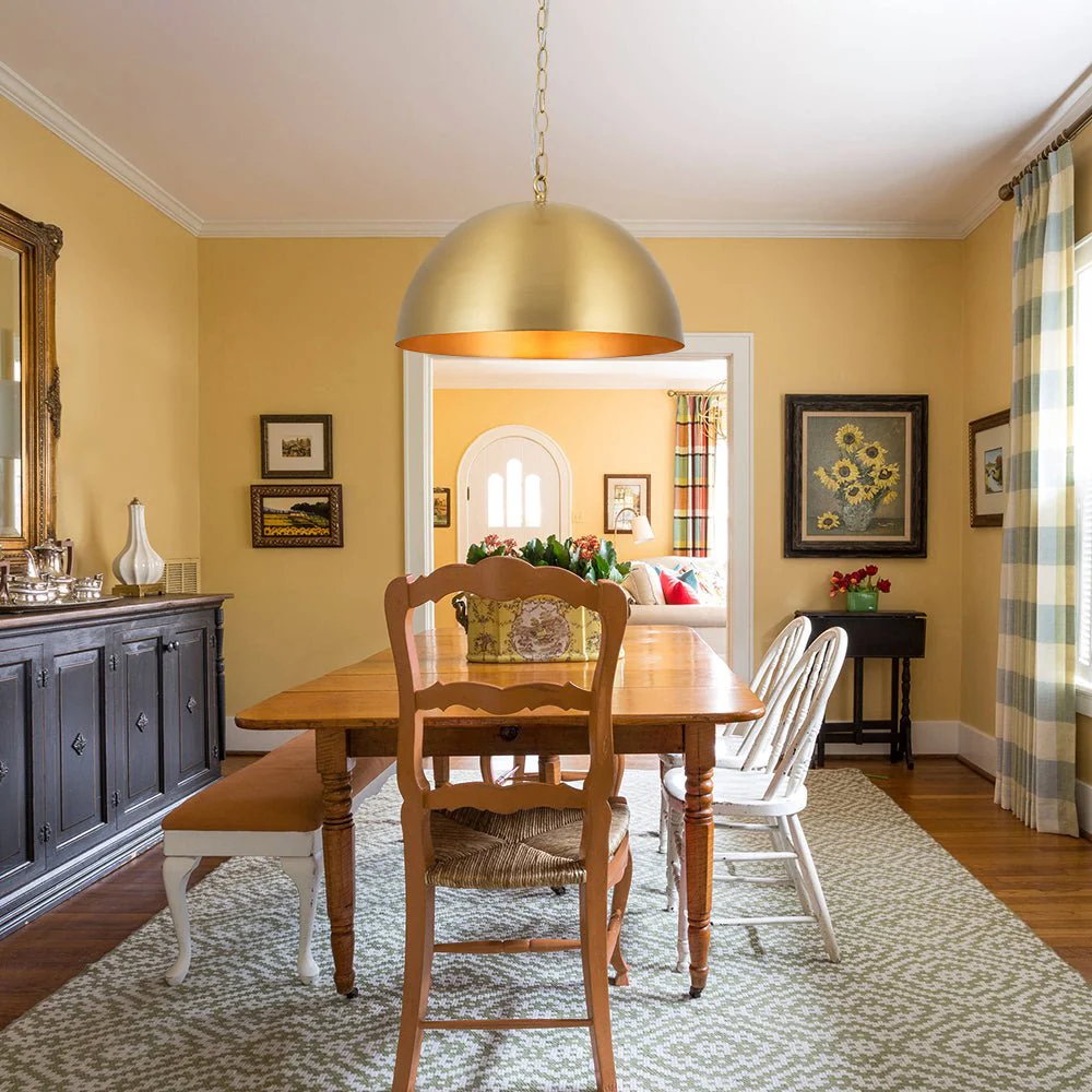 Luxe Oversized Brushed Brass Iron Large Dome Pendant Light - Image 4