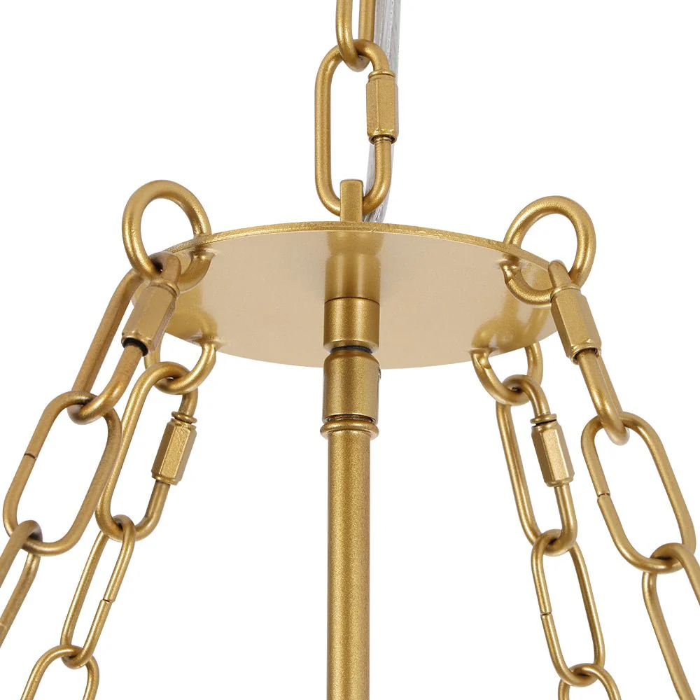 Luxe Sculpture Bloom Glass Floral Brass Basket Chandelier - Image 16