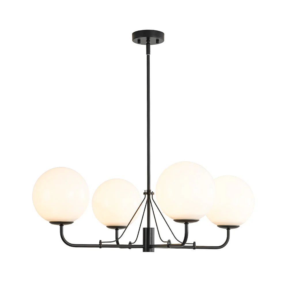 Luxury 4-Light Shine Opal Glass Globe Sputnik Chandelier - Image 3