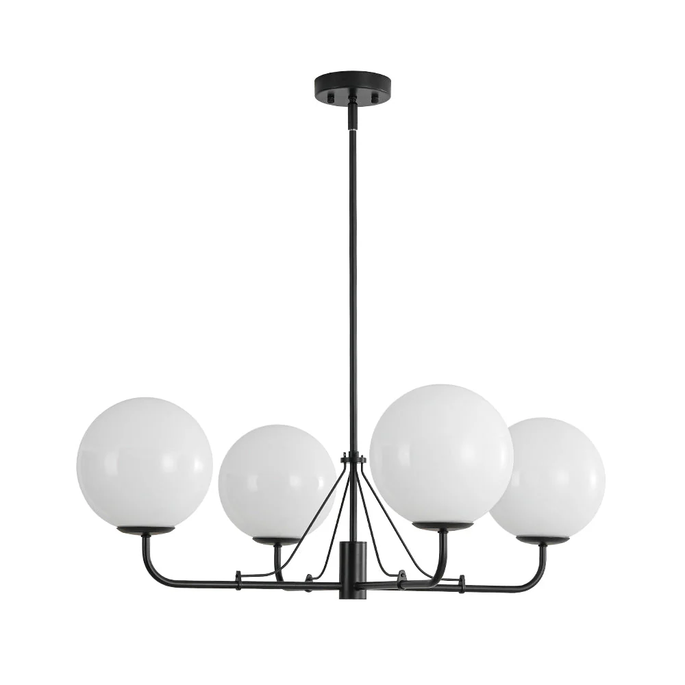 Luxury 4-Light Shine Opal Glass Globe Sputnik Chandelier - Image 4