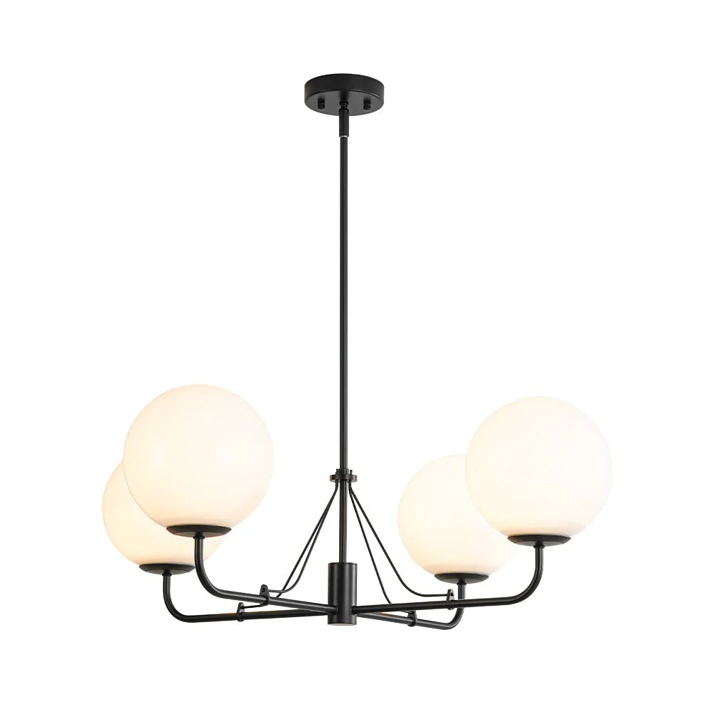 Luxury 4-Light Shine Opal Glass Globe Sputnik Chandelier - Image 5