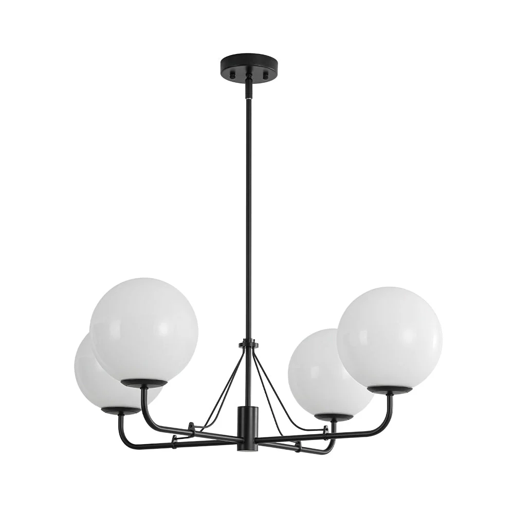 Luxury 4-Light Shine Opal Glass Globe Sputnik Chandelier - Image 6