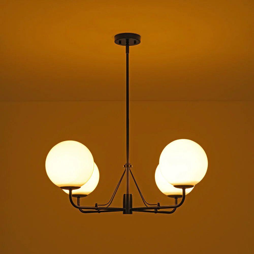 Luxury 4-Light Shine Opal Glass Globe Sputnik Chandelier - Image 9