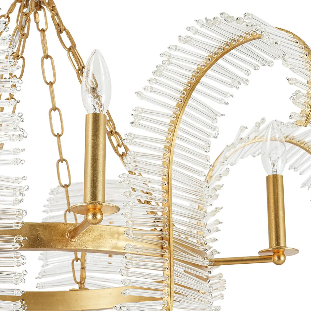 Luxury Gold Foiled Chic Antique Crystal Floral Chandelier - Image 10