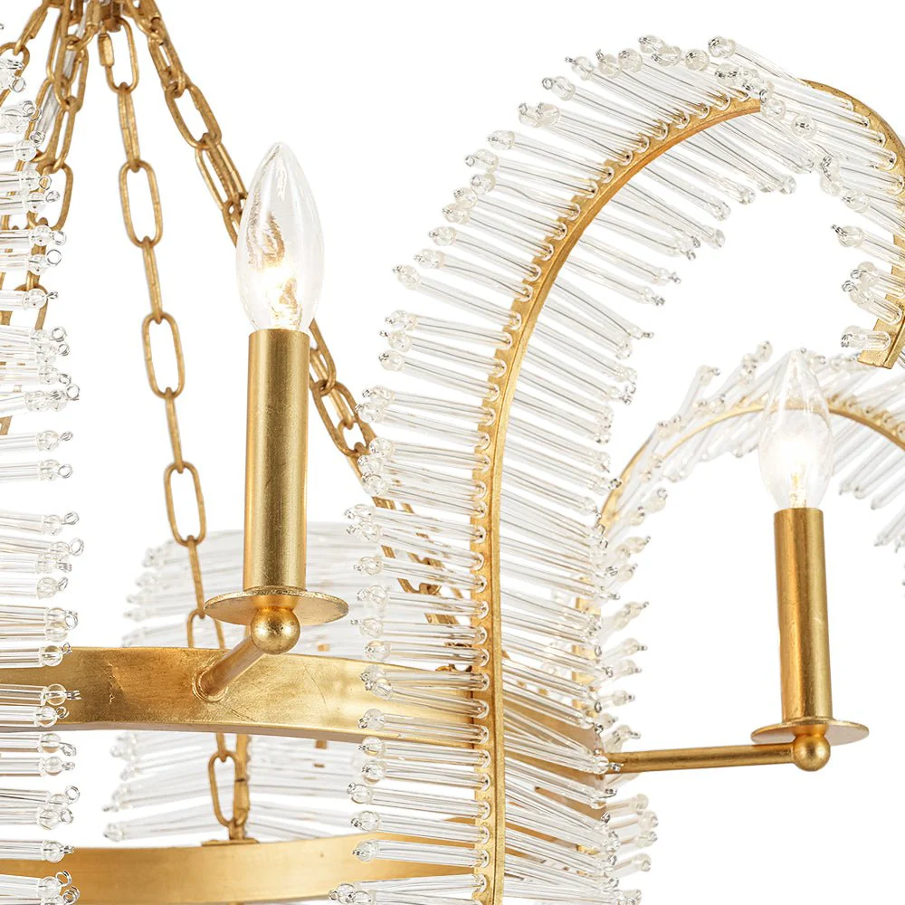 Luxury Gold Foiled Chic Antique Crystal Floral Chandelier - Image 11