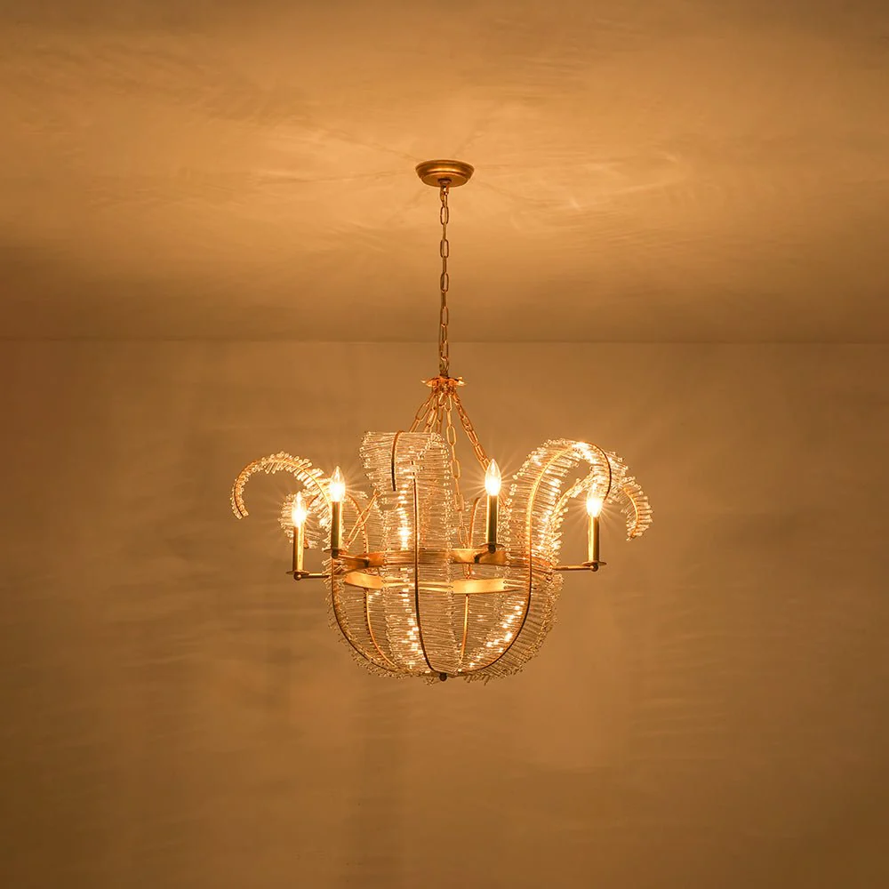 Luxury Gold Foiled Chic Antique Crystal Floral Chandelier - Image 13