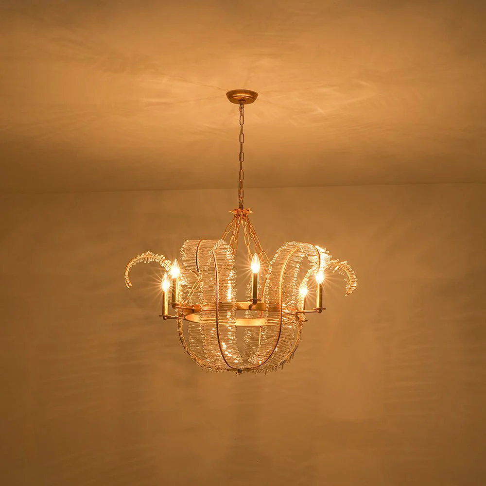 Luxury Gold Foiled Chic Antique Crystal Floral Chandelier - Image 14