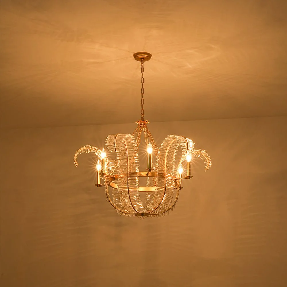 Luxury Gold Foiled Chic Antique Crystal Floral Chandelier - Image 15