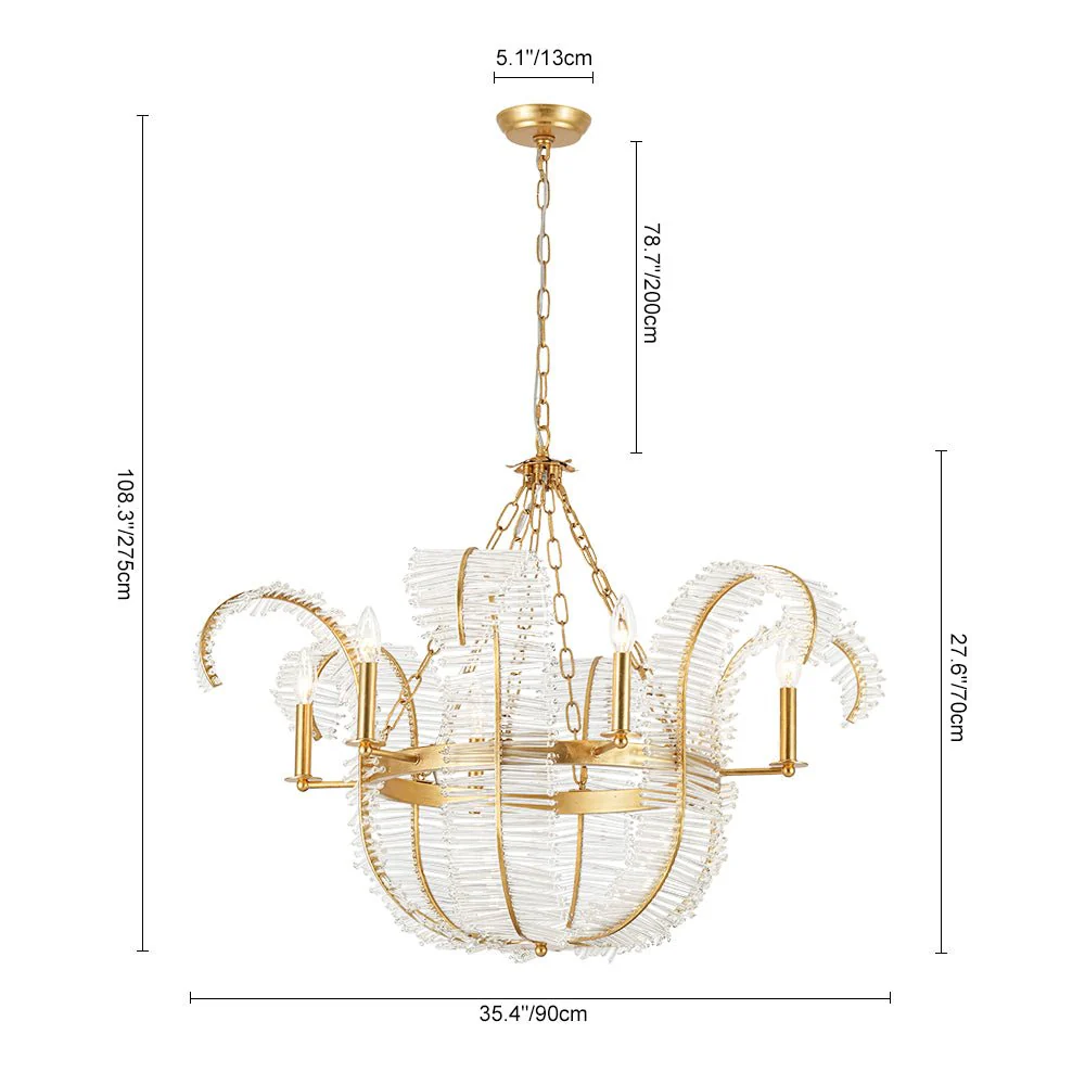 Luxury Gold Foiled Chic Antique Crystal Floral Chandelier - Image 16