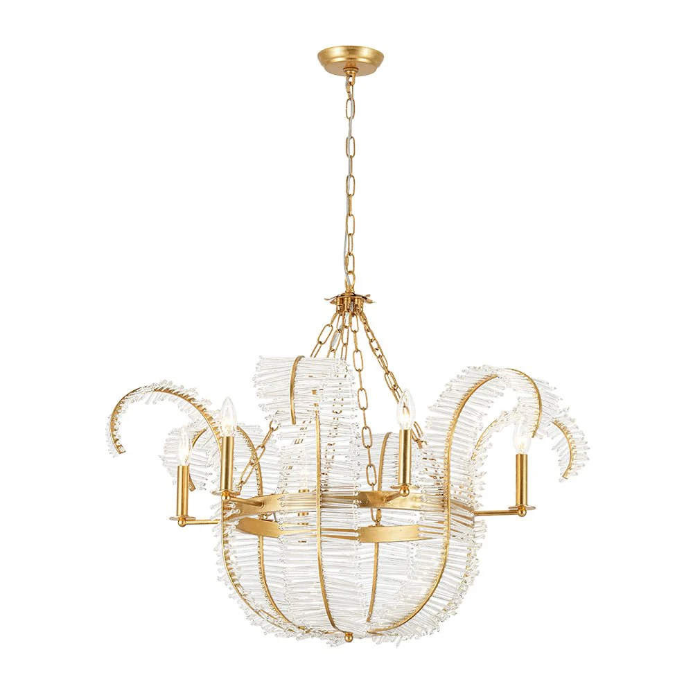Luxury Gold Foiled Chic Antique Crystal Floral Chandelier - Image 3