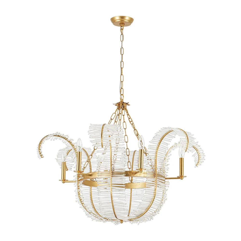 Luxury Gold Foiled Chic Antique Crystal Floral Chandelier - Image 4