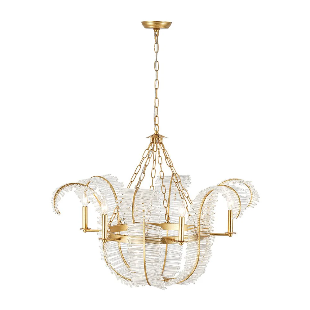 Luxury Gold Foiled Chic Antique Crystal Floral Chandelier - Image 6