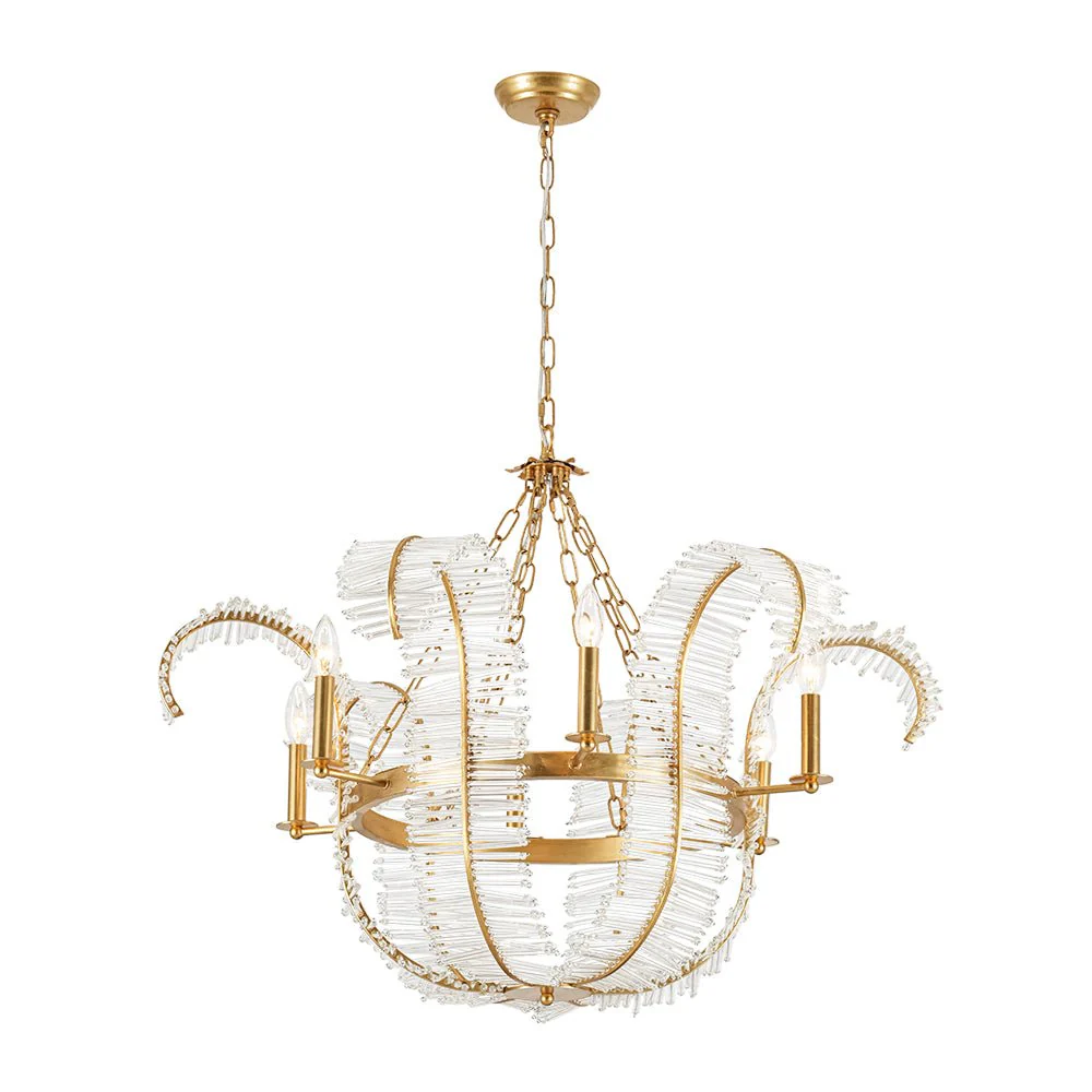 Luxury Gold Foiled Chic Antique Crystal Floral Chandelier - Image 7