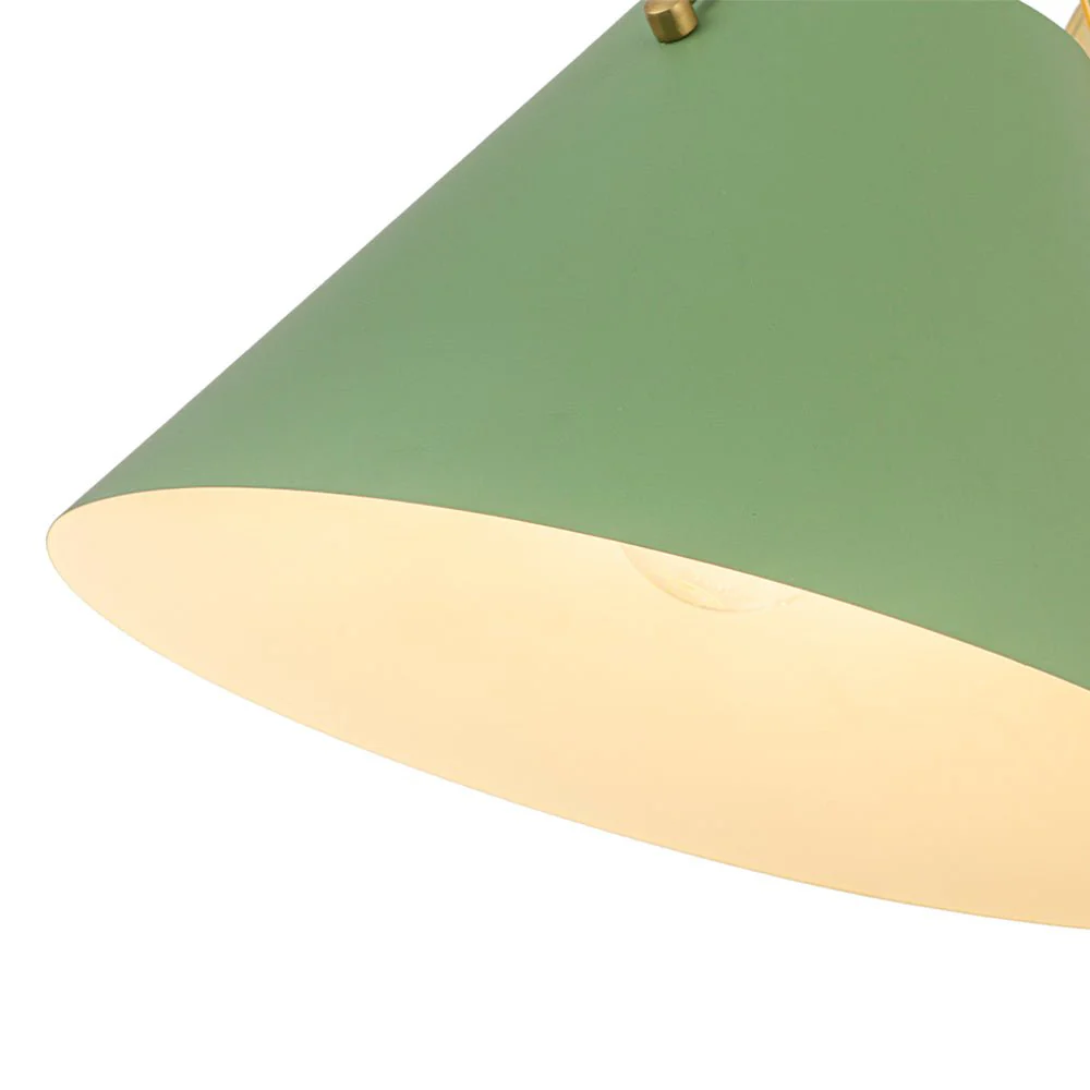 Macaron Brass Green 1-Light Iron Conical Wall Sconce - Image 9