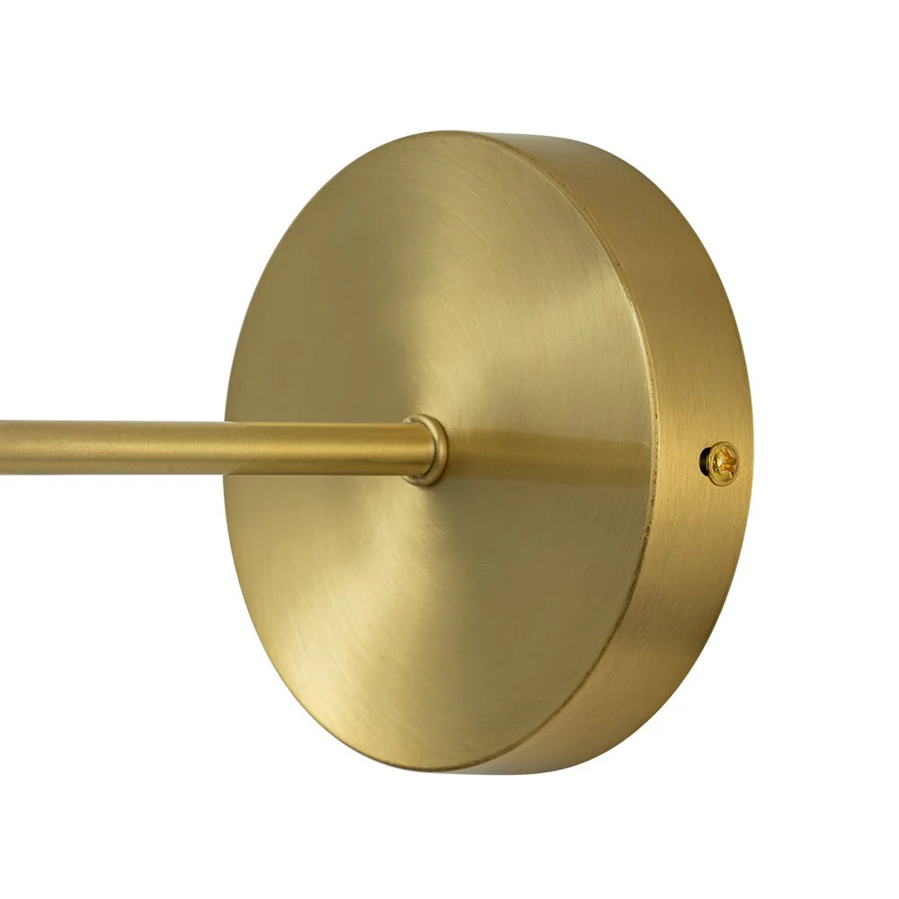 Mid-Century 1-Light Brass Frosted Glass Globe Wall Sconce - Image 10