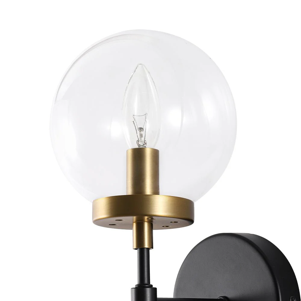 Mid-Century 1-Light Clear Glass Globe Vanity Wall Sconce - Image 10