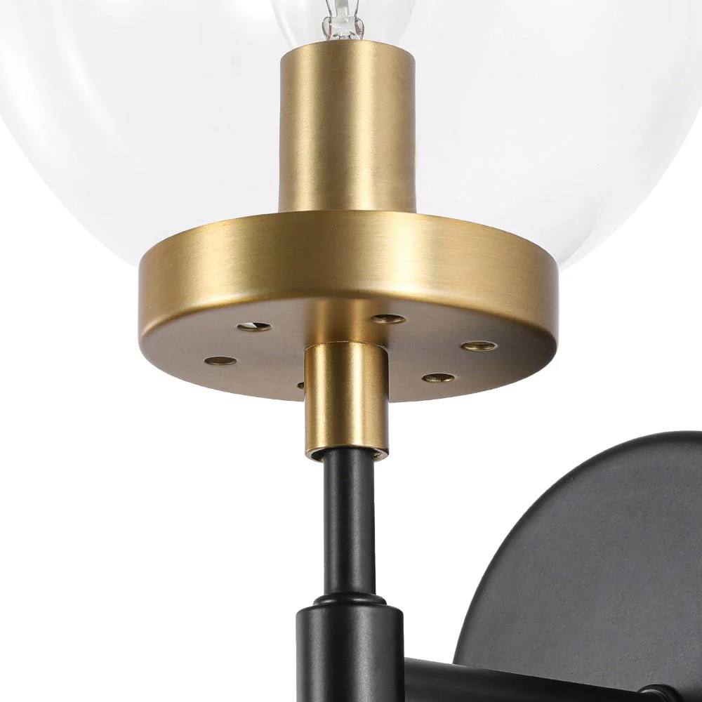 Mid-Century 1-Light Clear Glass Globe Vanity Wall Sconce - Image 12
