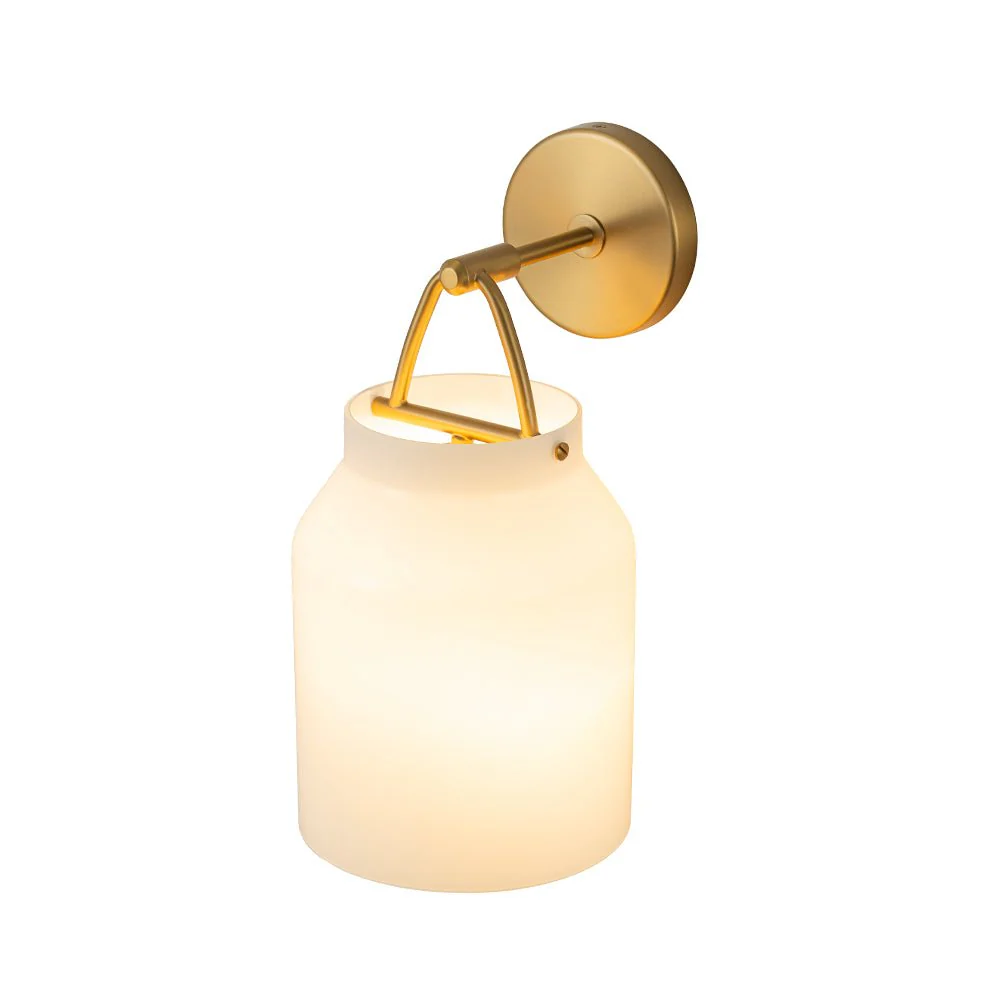 Mid-Century 1-Light Hanging Jar Shade Wall Sconce - Image 10