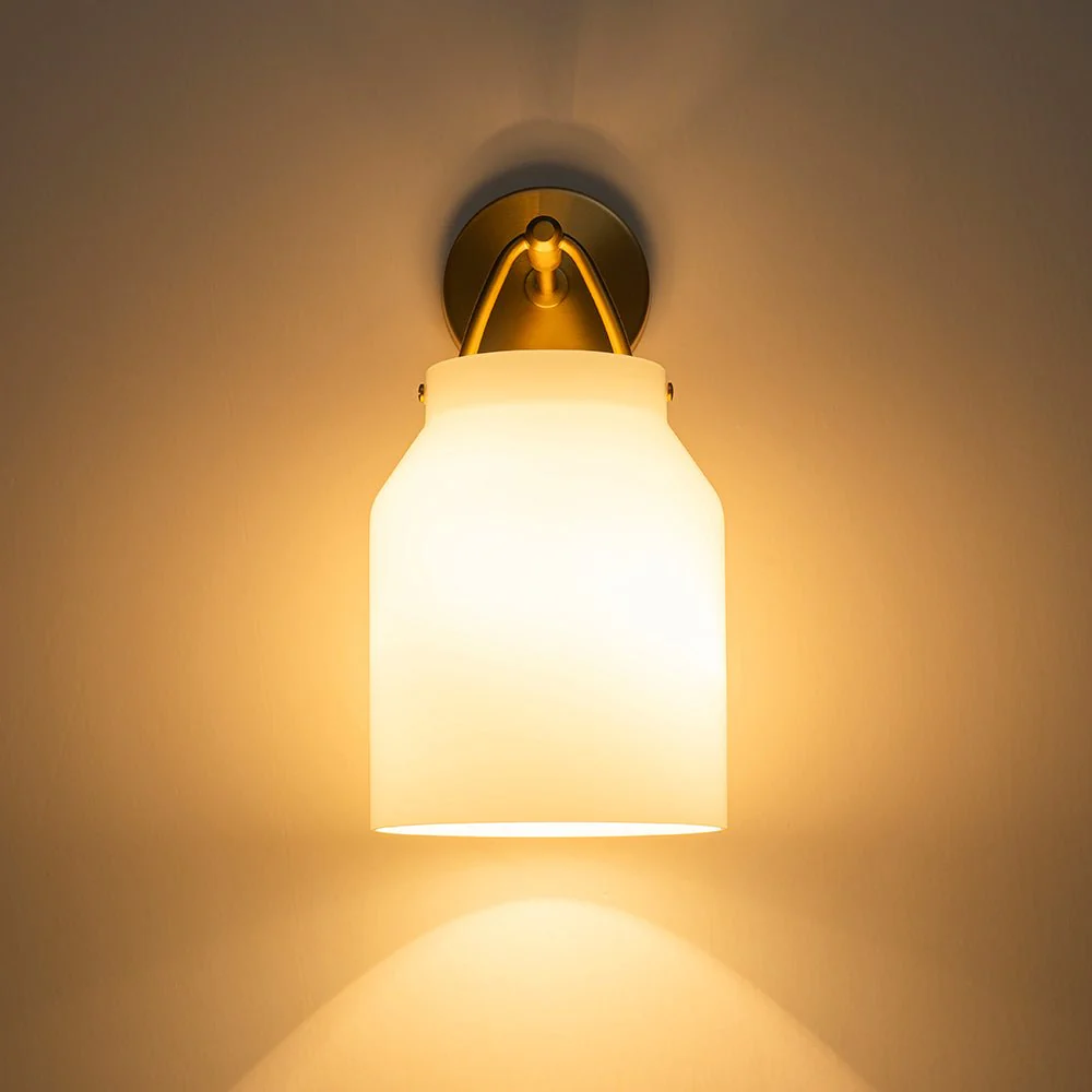 Mid-Century 1-Light Hanging Jar Shade Wall Sconce - Image 6