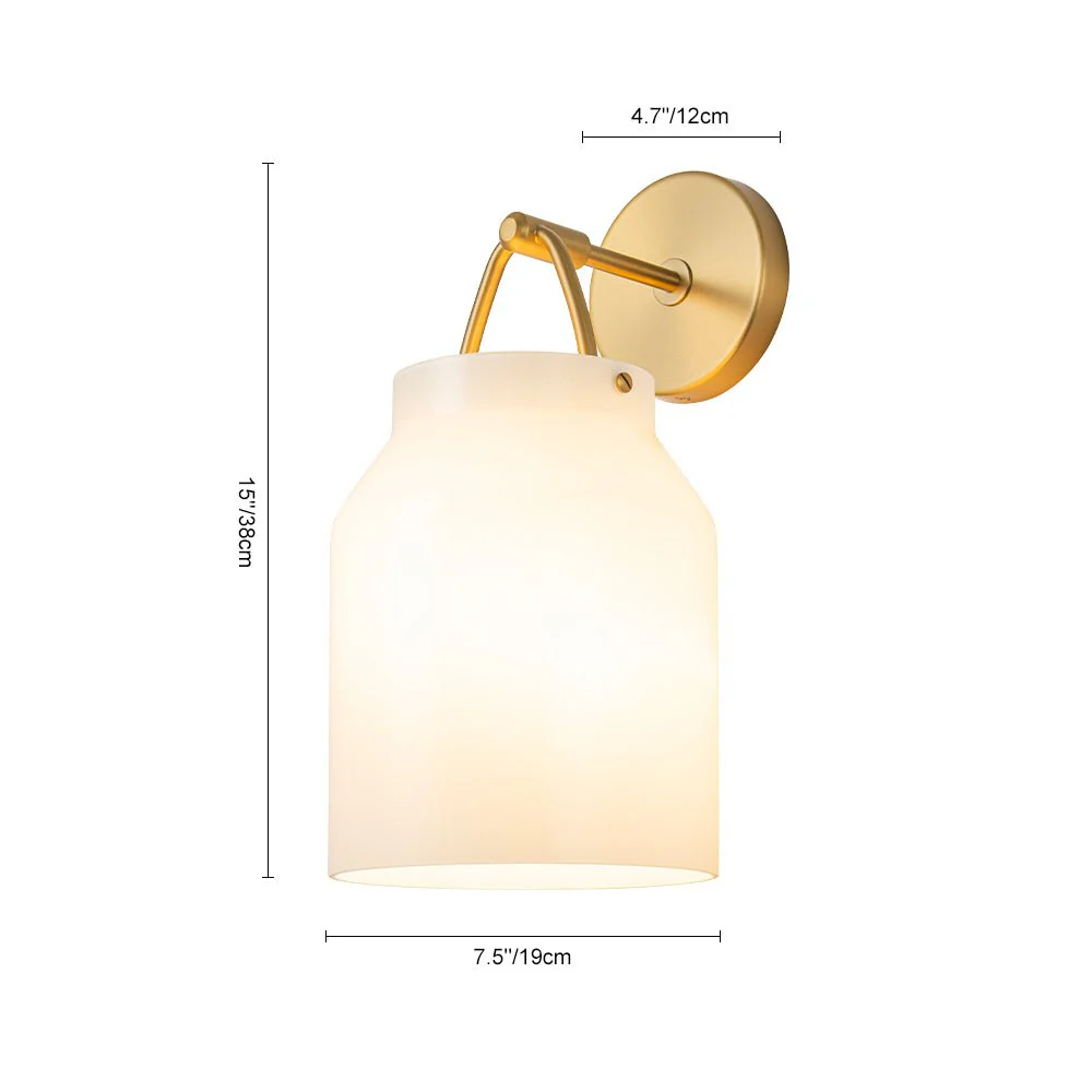 Mid-Century 1-Light Hanging Jar Shade Wall Sconce - Image 7