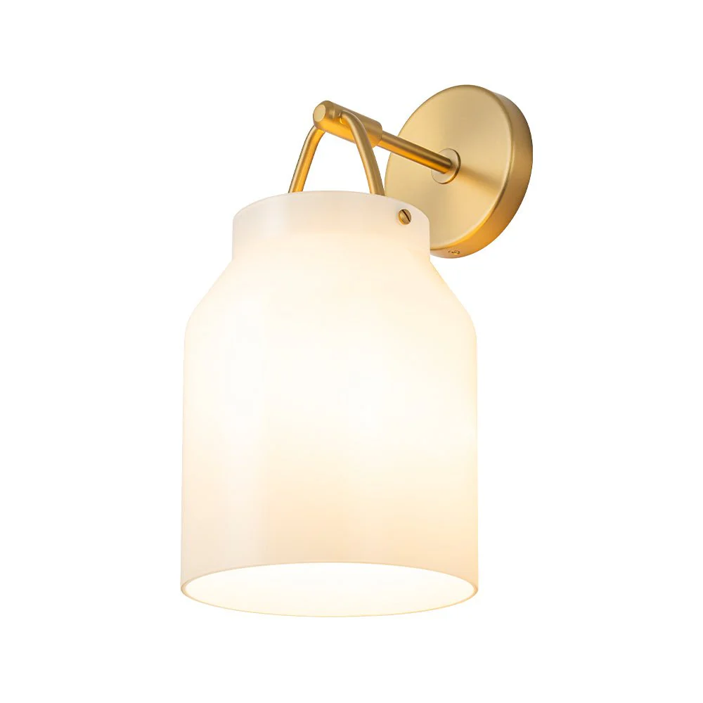 Mid-Century 1-Light Hanging Jar Shade Wall Sconce - Image 9