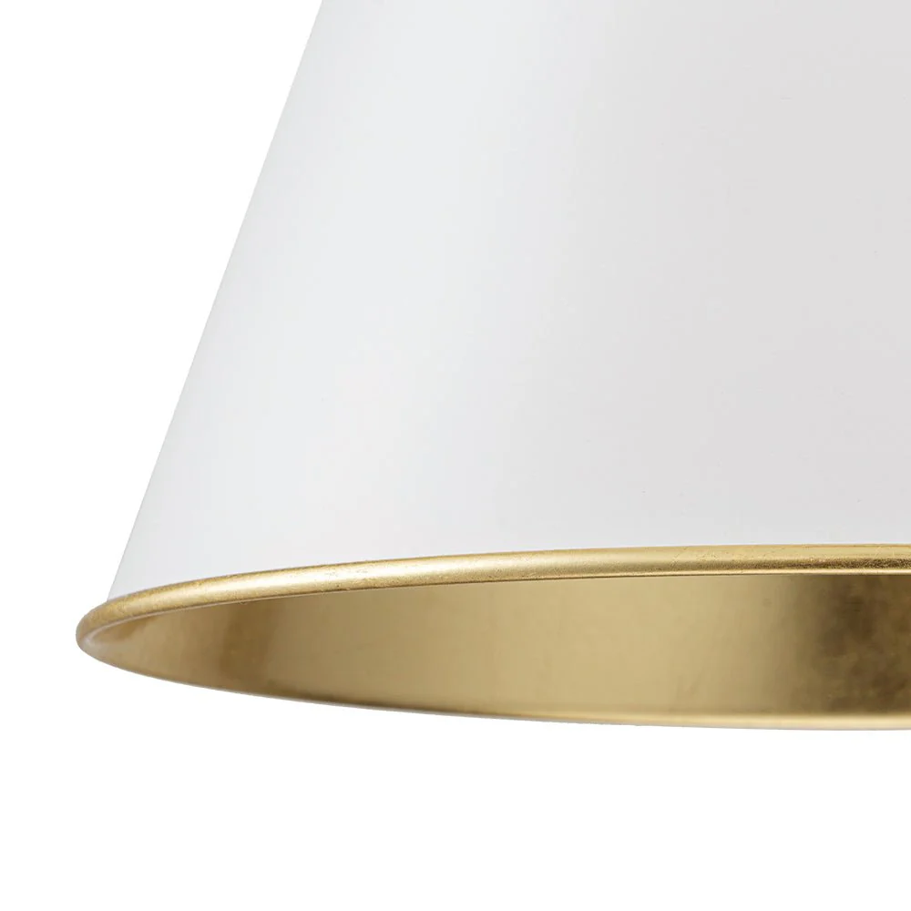 Mid-Century 1-Light White Gold Metal Conical Pendant Light - Image 11