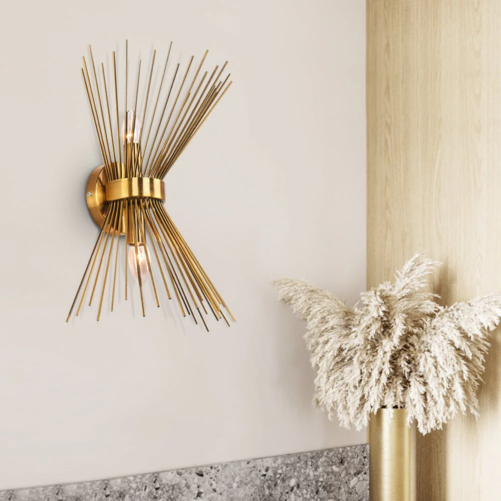 Mid Century 2-Light Sunburst Wall Sconce - Image 15