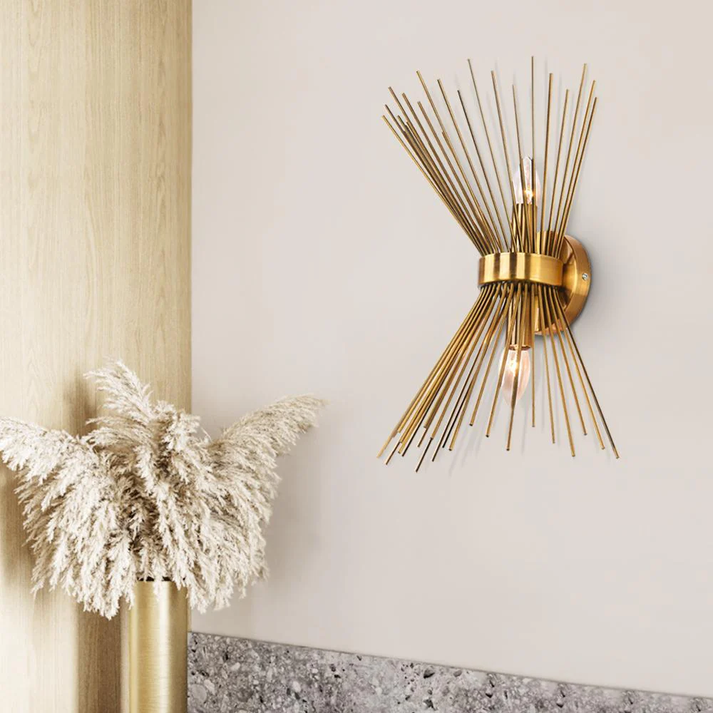 Mid Century 2-Light Sunburst Wall Sconce - Image 16