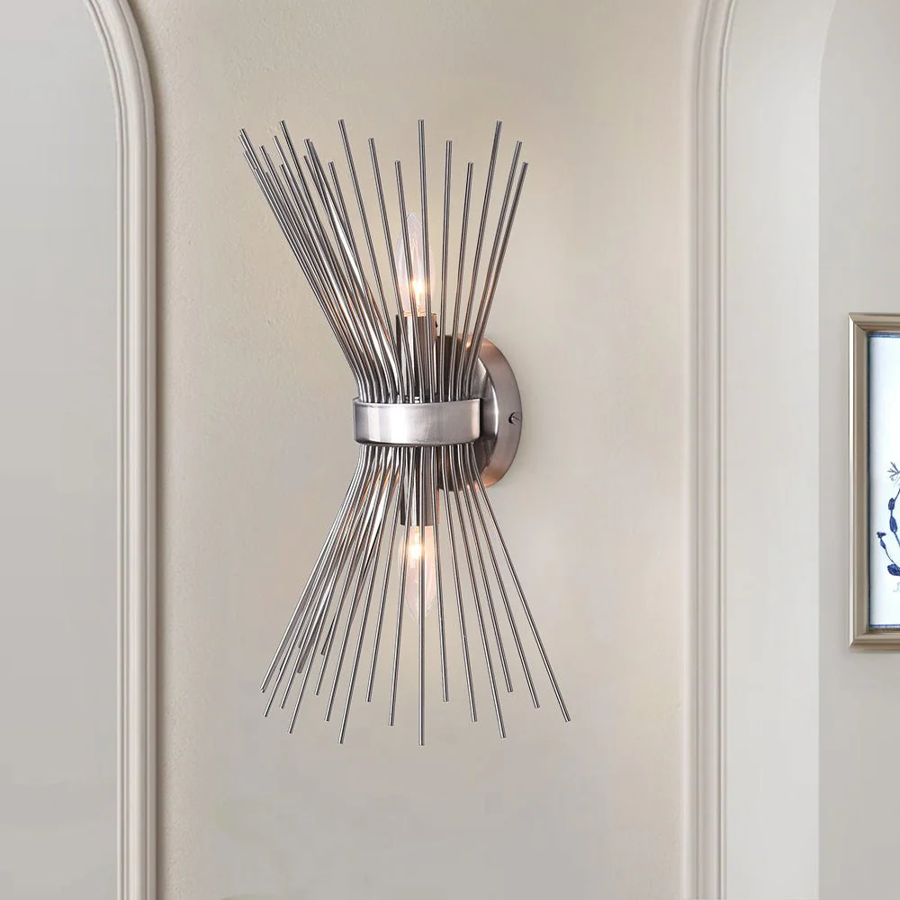 Mid Century 2-Light Sunburst Wall Sconce - Image 3
