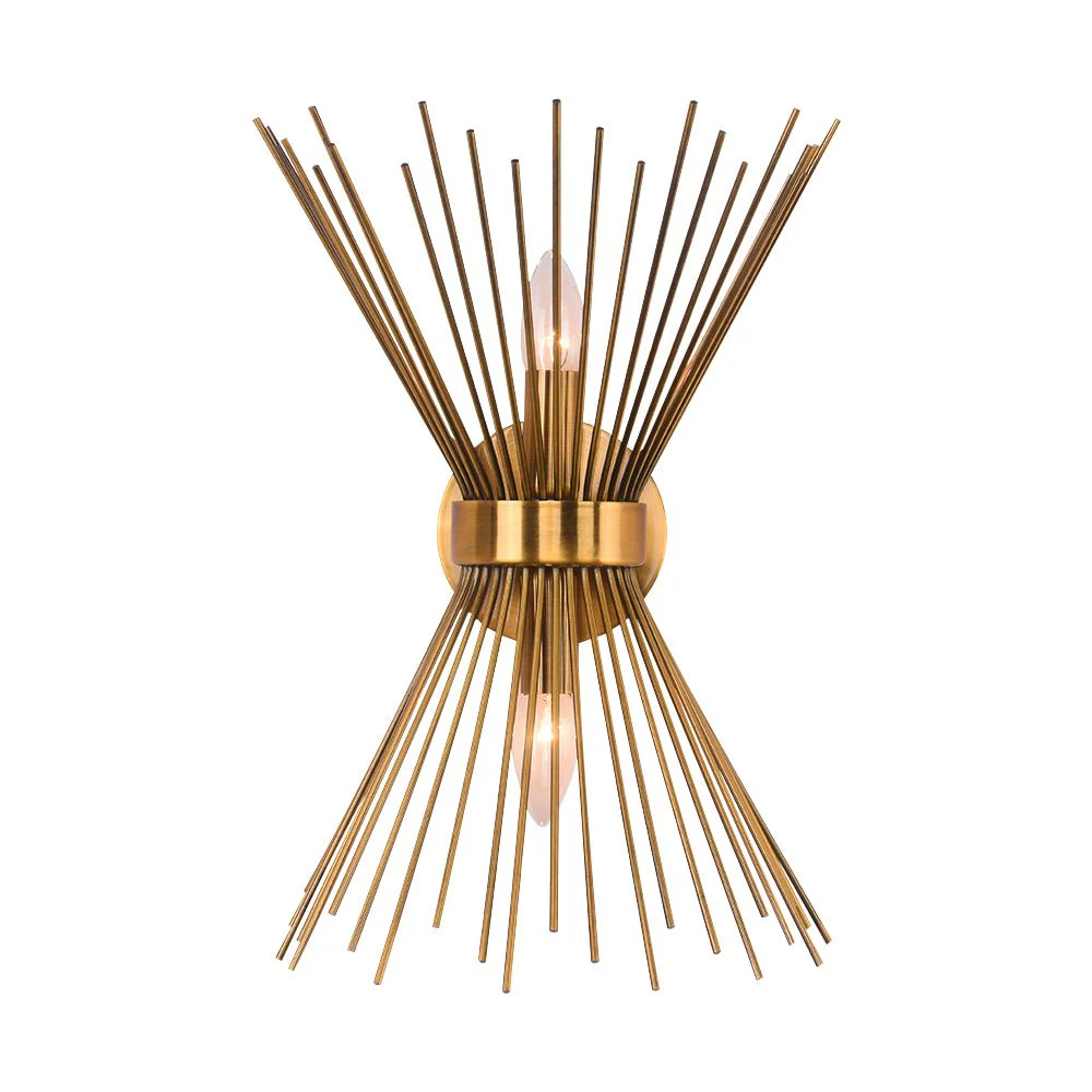 Mid Century 2-Light Sunburst Wall Sconce - Image 4