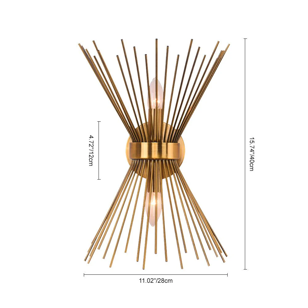 Mid Century 2-Light Sunburst Wall Sconce - Image 5